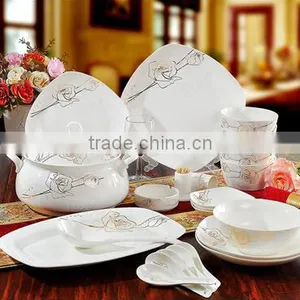 56 Pcs Hand Painted Picture Dinner Plates for Weddings thumbnail-1