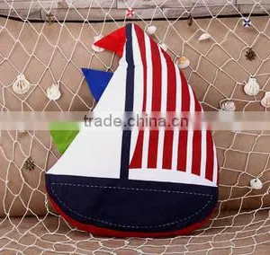 Latest Design Fancy Sailing Boat Cotton Fabric Cushion Handicraft Particular Pillow Made in China thumbnail-5