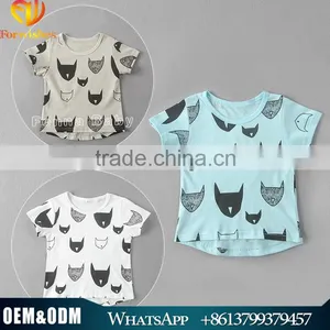 Summer New Style Kids Shirts Fashion Boys Ans Girls Round Collar Bat Printed Shirts thumbnail-1