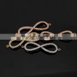 CZ6478 Wholesale Mirco cz Pave Infinity Figure 8 Bracelet Charm Connectors thumbnail-1
