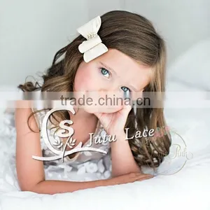 7cm Large Satin Rhinestone Hair Bow, Handmade Baby Garment Collar Accessories thumbnail-2