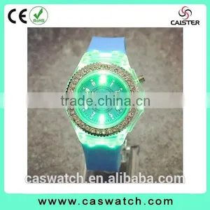 Cheap Crystal Watch Silicone Watches Band Colorful Lights Watch China thumbnail-4