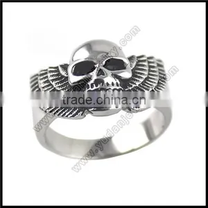 Stainless Steel Angle Skull Ring thumbnail-1