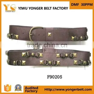 Fashion Brown Wide Waistband Girls Decoration Beautiful Women Elastic Belt thumbnail-2