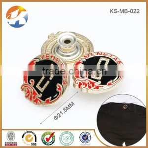 Engraved Logo With Colors Custom Metal Shank Button thumbnail-1