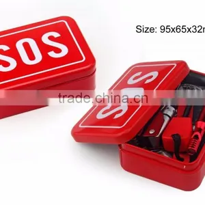 2016 Portable SOS Camping Survival Kits Self Help Emergency Gear Tool Box Set Wholesale Hot thumbnail-6