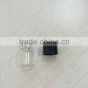 1ml Transparent Color Tube Glass Bottle With Black Cap thumbnail-1