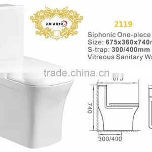 Good Sale Design Popular Square Toilet Siphonic Water Closet One Piece Toilet thumbnail-2