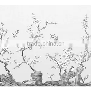 Cheapest Printed Special Effect Wallpaper, Pastoral Floral Wall Mural for Home Decor , Small Scale Wall Paper Roll thumbnail-2