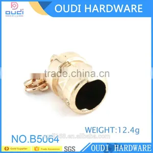 New Product High Quality Bag Hardware End Cap With Chain Metal KeyChian Decoration thumbnail-2