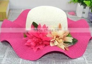 Women Flower Straw Hat,Sun Beach Summer Hats For Ladies thumbnail-2