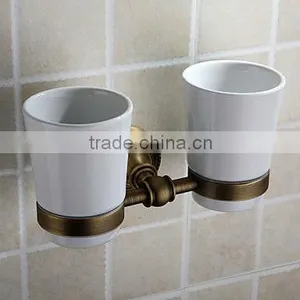 Antique Brass Wall-mounted Bathroom Double Toothbrush Holder BA2008 thumbnail-1