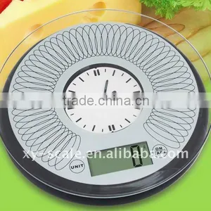 Round Sharp Digital Kitchen Scale With Clock Function Tare Function thumbnail-2