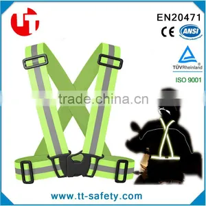 High Visible Elastic Adjustable Reflecting Safety Belt Motorcycle Safety Products thumbnail-1