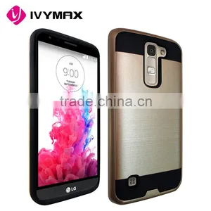 IVYMAX Best Seller Gold Shockproof Hard Bumper Soft Rugged Rubber Case Cover Skin for LG K7/ LG Tribute 5 LS675 thumbnail-1