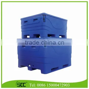 Rotomolded 1000Liter Blue LLDPE Insulated Fish Container, Seafood Processing Insulated Container thumbnail-6