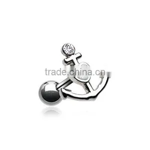 Sparkle Heart Anchor Cartilage Tragus Earring thumbnail-1