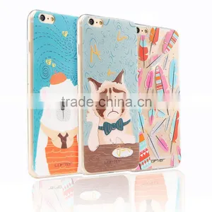 Wholesale Hot Candy Color Plastic Mobile Phone Cover Case for Iphone 6 6s Soft Silicon 3D Print Relief Designer Phone Cases thumbnail-6