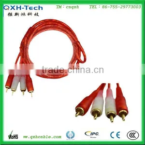 High Quality High Speed Shell Shielding 3 RCA to 3 RCA Cable Plug thumbnail-1