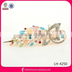2014 New Fashion Crystal Stones Butterfly Hair Snap Barrette Clips thumbnail-1