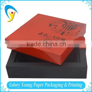 Custom Silk-screen Printing Gift Chinese Tea Storage Wood Box thumbnail-1