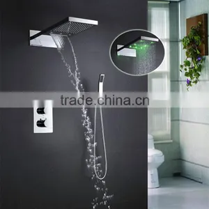 New Design Led Rain Shower Set 22 Inches Water Pressure Power 3 Color Change Led Shower Sprinkler thumbnail-1