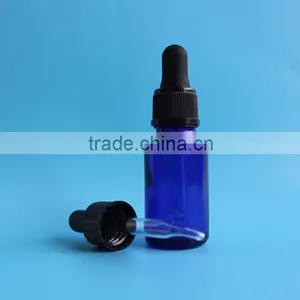 Latest Design Popular Design 15ml 1/2 oz Blue Glass Essential Oil Bottle With Dropper thumbnail-1