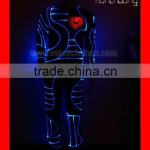 DMX512 Controlled Fiber Optic Tron Dance Costume,Fireman Mascot Costume thumbnail-3