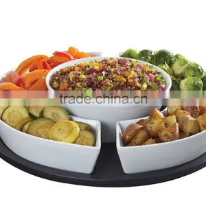 Porcelain Plate With Wooden Tray thumbnail-1