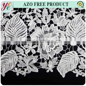 Leaf Design Chemical 100 Polyester Embroidery Lace Fabric for Bridal thumbnail-2