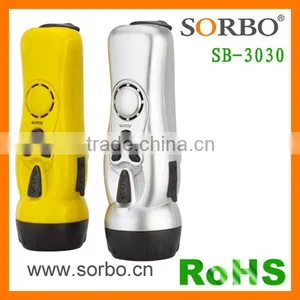 SORBO China Supplier Emergency Powerful Torch Light Dynamo LED Torch With Radio thumbnail-2