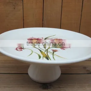 Flower Decal Dolomite Material Cake Plate With Stand Manufacturing thumbnail-1