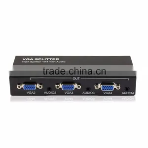 PET0104 VGA Splitter 1X4 With 3.5mm Stereo Audio1080P thumbnail-1