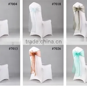 100% Polyester Colorful Wedding Used Customized Sized Organza Chair Sash thumbnail-2