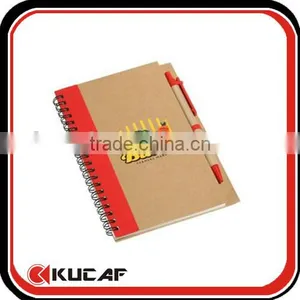 Hot Selling Spiral Kraft Composition Book With Pen thumbnail-1