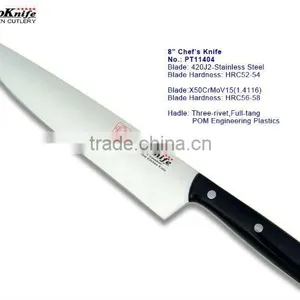 POM Handle 8 Inch Carbon Steel Chef Knife thumbnail-1
