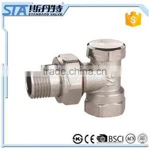 ART.5041 Best Seller 1/2"and 3/4" Forged Nickel Plated BSP NPT Male Thread Manual Brass Straight Angle Radiator Valve for Water thumbnail-2