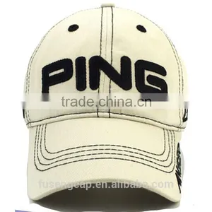Wholesale White Cotton 3d Emroidery Baseball Cap Hat thumbnail-3