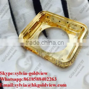 for Apple Watch Case With Told Plated,Crystal Gold Case for Apple Watch 42mm,for Apple Watch Cover thumbnail-5