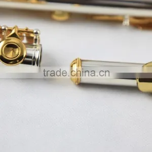 16 Close Holes Silver Plated Body Gold Lacquer Keys Flute thumbnail-4