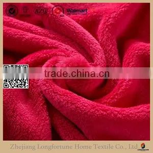 Manufactory Walmart China Home Textile Plain Color Coral Fleece China Supplier Double Layer Blanket thumbnail-1