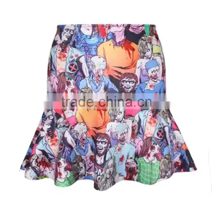 OEM 2015 Women Skirt 3D Blood Human Printing Puff Skirt N15-1 thumbnail-1