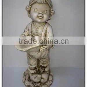 Magnesia Garden Decoration Children Statues With Garden Pot thumbnail-1