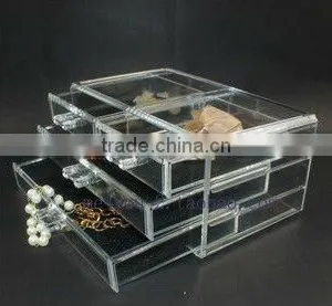 Modern Designed Clear Acrylic 3-layers Jewelry Storage Box thumbnail-1