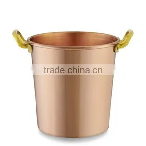 Pure 100% Copper Wine Ice Bucket Brass Handle thumbnail-1
