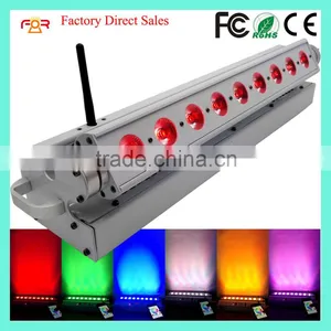 DJ Slim Bar 6in1 RGBWAUV 9pcs 18w Rechargeable Wifi Phone IOS Android App Wireless DMX Battery Powered LED Bar Light thumbnail-1