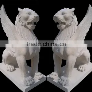 Cheap Marble Lion Statues With Wings thumbnail-1