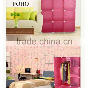 Cubic Small Hanging Plastic Wardrobe in Pink Color thumbnail-1