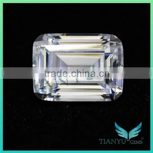 Free Sample Wholesale Synthetic Zircon Gemstone Emerald Cut White Cubic Zirconia Jewelry thumbnail-5