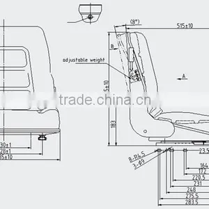 Heli Forklift Parts Forklift Seat With Semi Suspension(YY1) thumbnail-5
